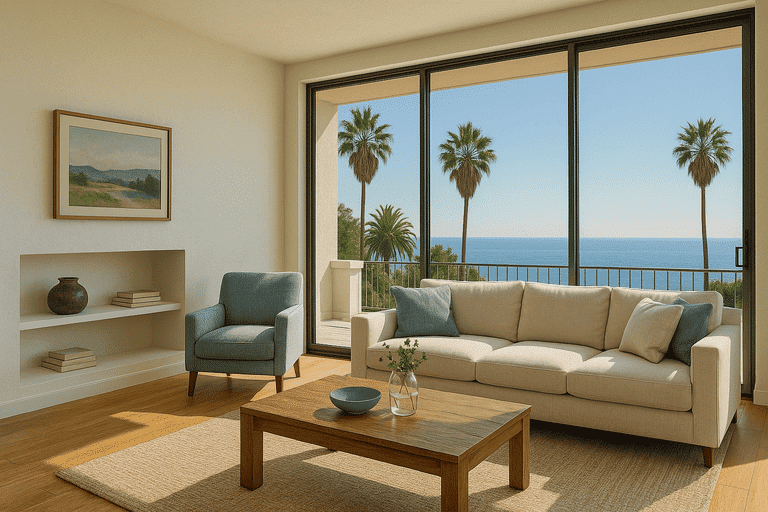 Side-by-side image showing UV protection benefits of residential window tint on hardwood floors.