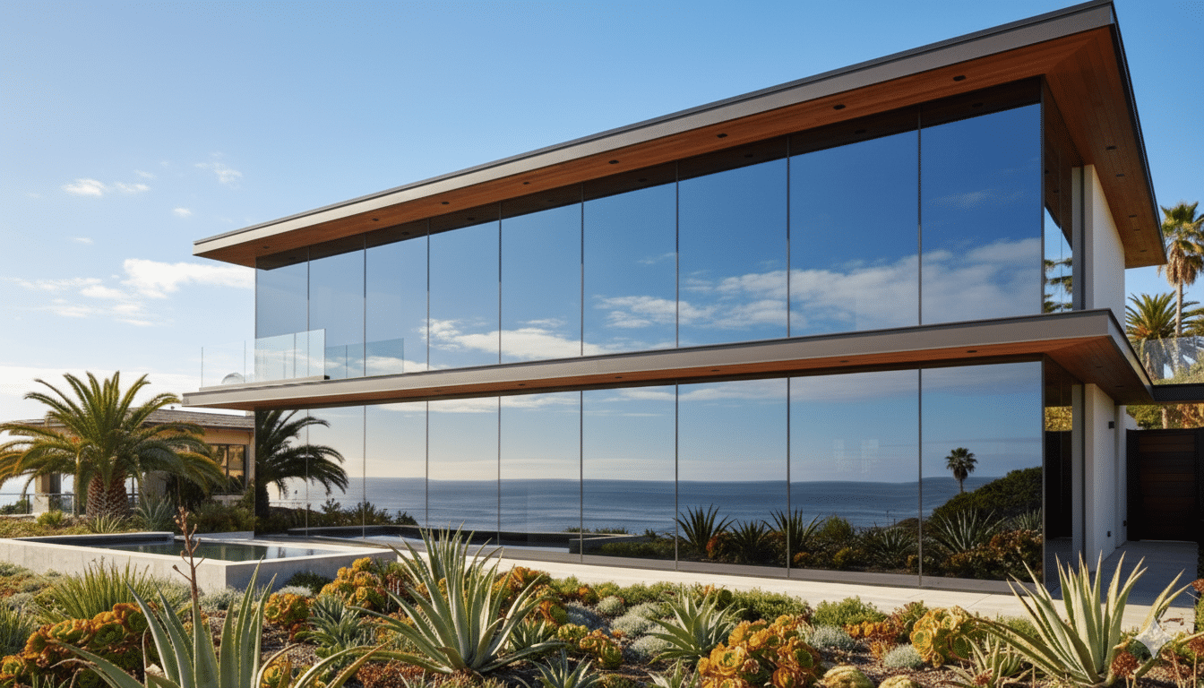 Coastal California home with modern tinted windows providing privacy, comfort, and improved curb appeal.