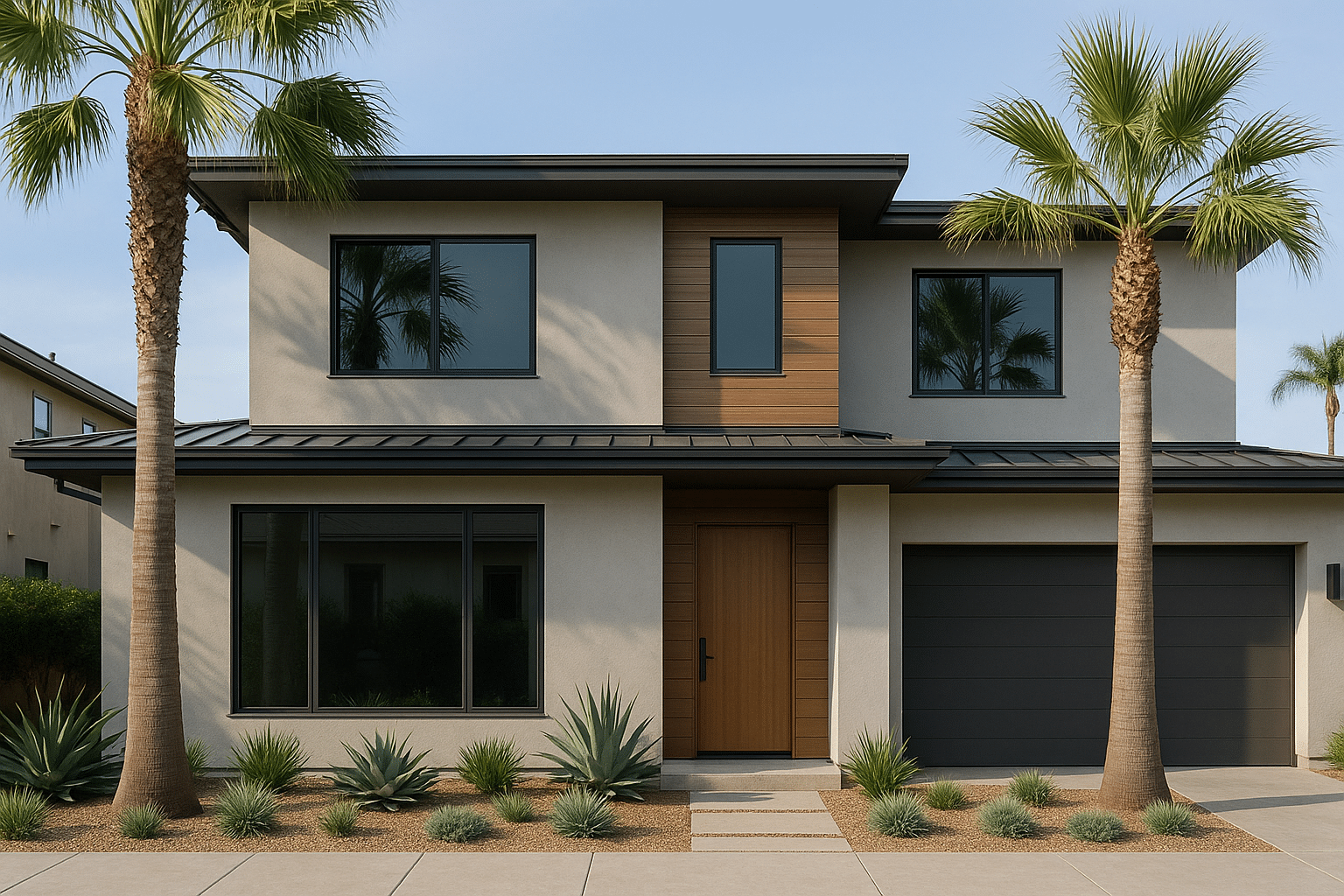 Contemporary San Diego home featuring tinted windows for privacy, energy efficiency, and UV protection