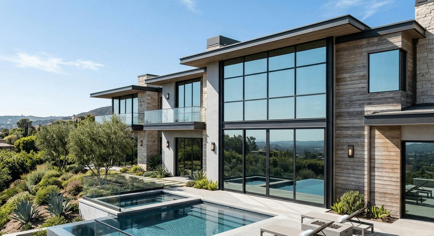Luxury Southern California home with professionally installed window tint for privacy and energy efficiency.