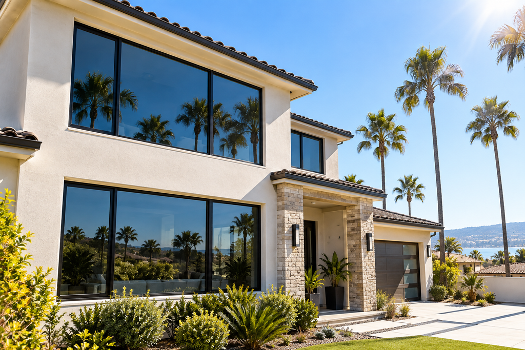 San Diego home with professionally tinted residential windows