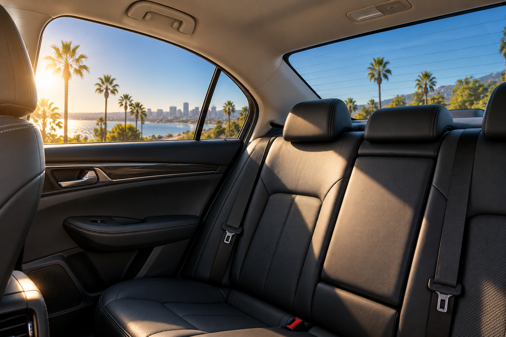 Car interior protected from sun heat by ceramic window tint